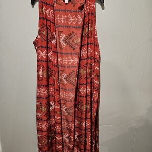 LuLaRoe Red and Blue Patterned Dress